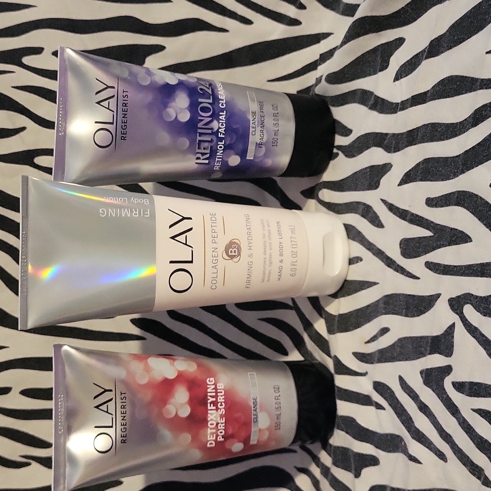 3pc OIL OF OLAY SKIN CARE PRODUCTS (SEE EACH PHOTO FOR DETAILS! SUPER GREAT DEAL